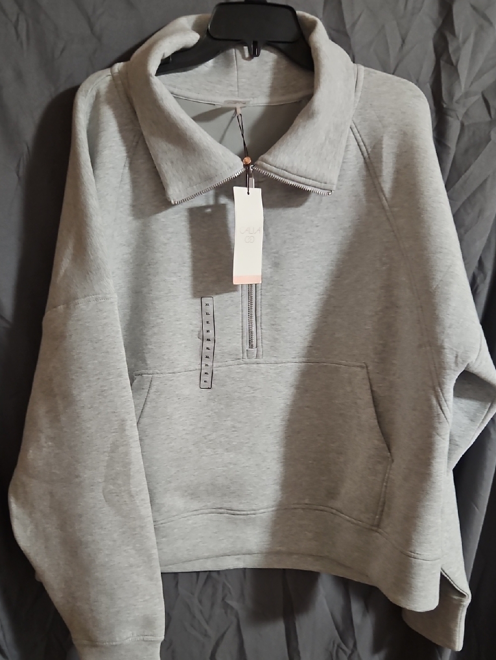 CALIA Soft Scuba 1/4 Zip Pullover: LIGHT HEATHER GRAY: NEW WITH TAGS: SIZE XL